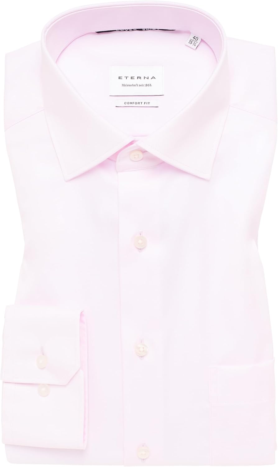 ETERNA Male Cover Shirt unifarben Comfort FIT 41 Rosa, 41 Rosa