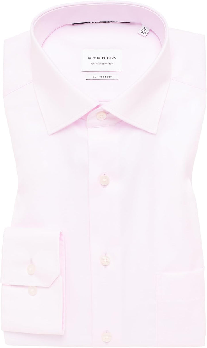 ETERNA Male Cover Shirt unifarben Comfort FIT 41 Rosa, 41 Rosa