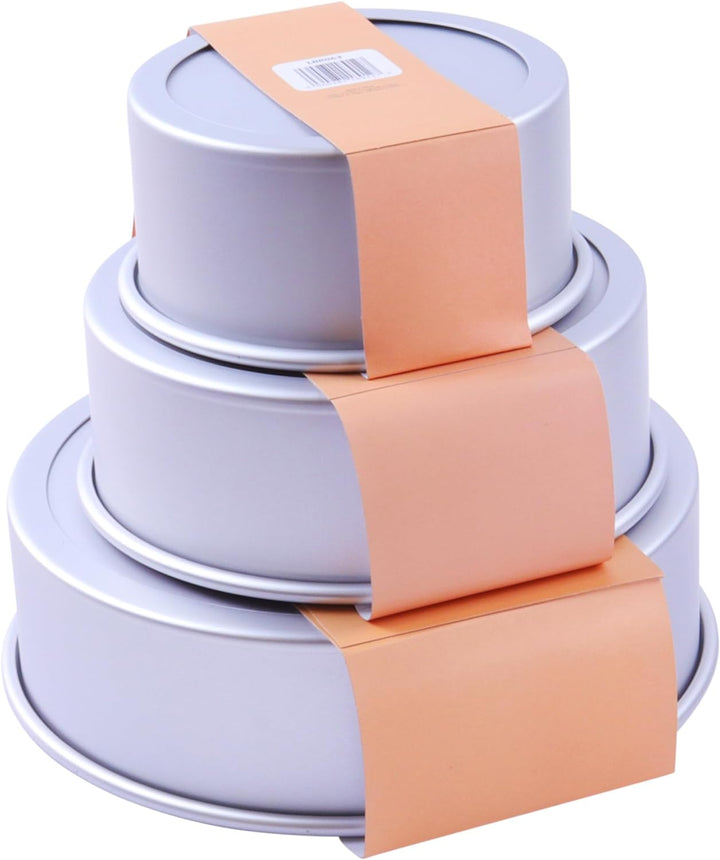PME Lockerer Boden Runder Kuchenformensatz mit 3-76mm tiefen Formen 3er Set, 3er Set