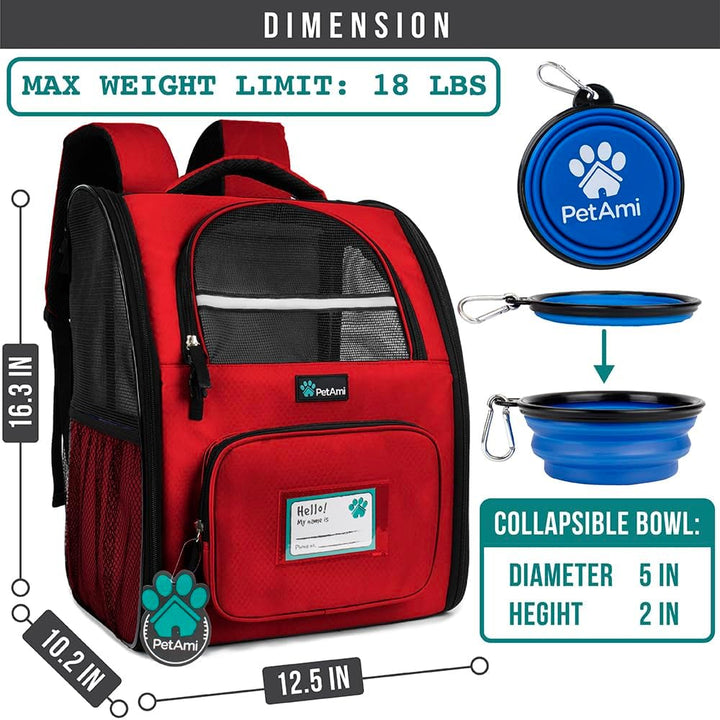 PetAmi Hunderucksack für kleine und grosse Katzen, Haustiere, Welpen, belüfteter Haustier-Wanderruck