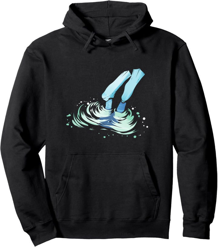 Taucher Flossen Geschenk für Unterwasser Tauchsport Pullover Hoodie