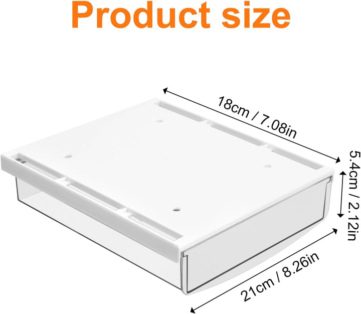 2 Stück Schublade Unter Schreibtisch, 21x18x5,4cm Selbstklebende Schublade, Unter Schreibtisch Aufbe