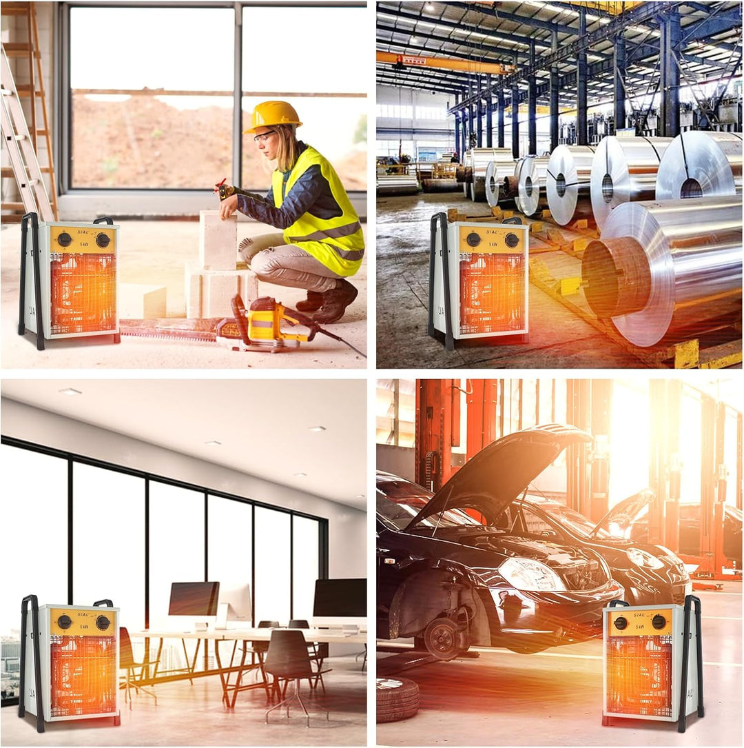 SIAL 5kw Industrielle Lüfterheizung,Effiziente Schrägheizung,Geeignet Für Werkstatt,Garage Oder Büro