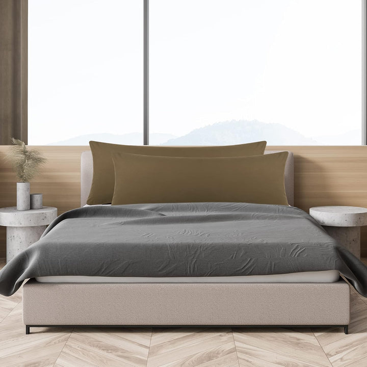 PiccoCasa 2er Set Kissenbezug 50x160 cm Seitenschläferkissen Bezug Kopfkissenbezug lang mit Reissver