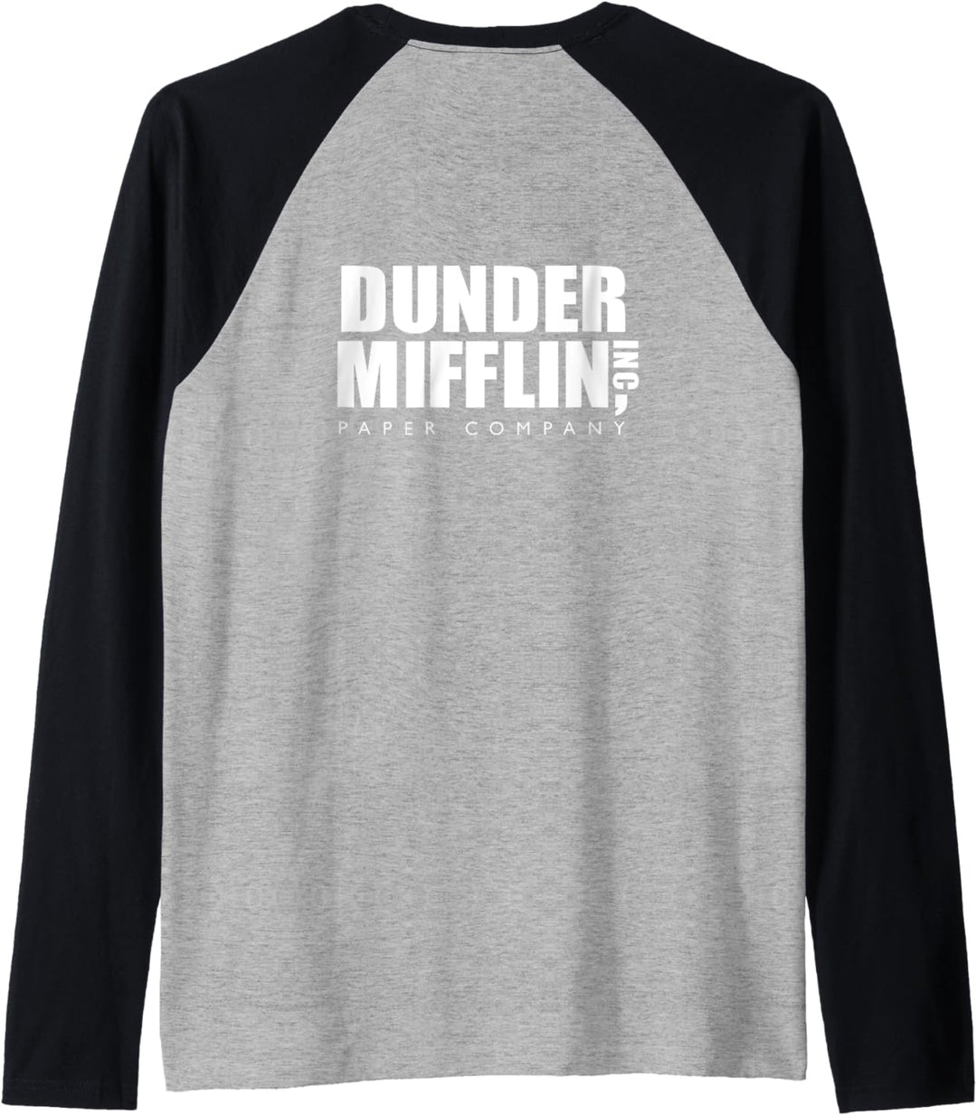 The Office Dunder Mifflin Logo linke Brust und Rücken Raglan