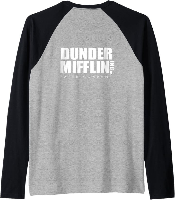 The Office Dunder Mifflin Logo linke Brust und Rücken Raglan