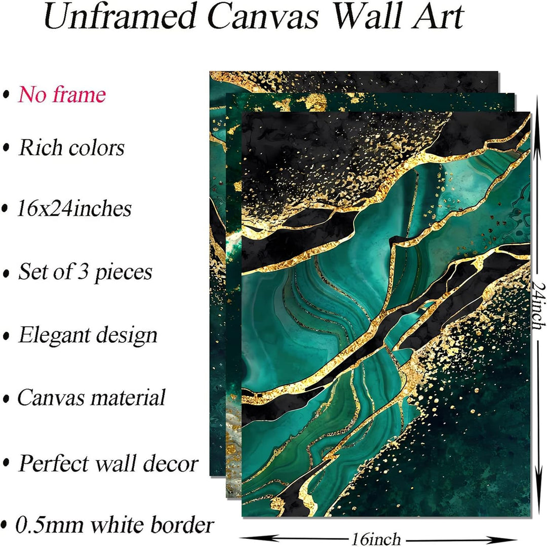Grün Gold Marmor Leinwand Wandkunst,moderne abstrakte dunkelgrüne Goldfolienlinien, Marmor Poster sm