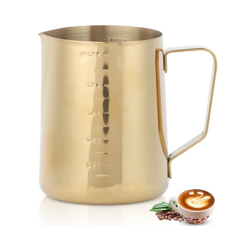 Milchkännchen Edelstahl 600ml, Kaffee Creamer Milch Aufschäumer Kännchen Tasse Mit Messung Mark, Han