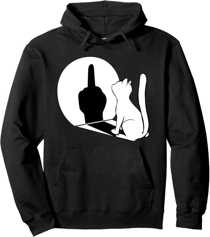 Katze Mittelfinger Katze Statement Lustige Mittelfinger Pullover Hoodie