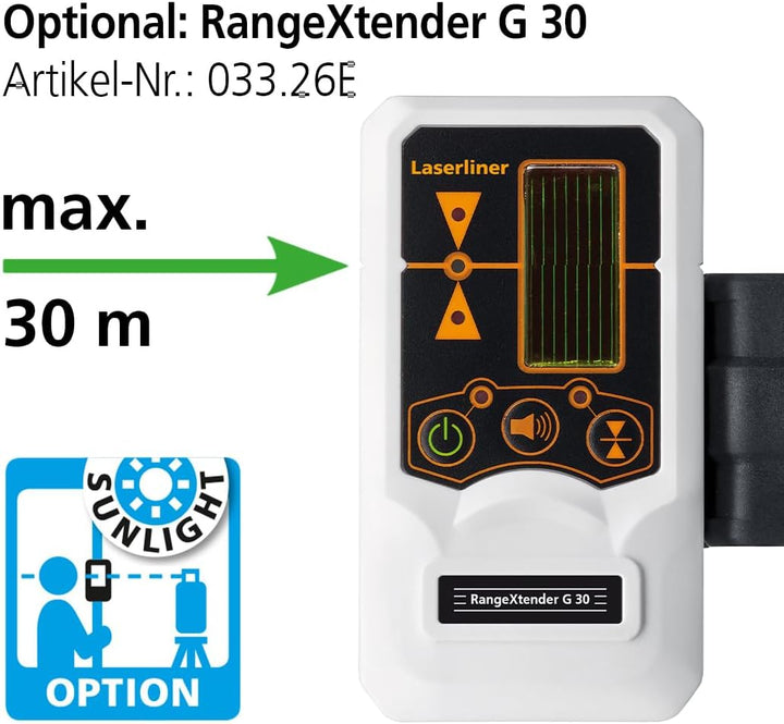 Laserliner Kreuz-Linienlaser, SmartCross-Laser GX Work Set, Grüner Laser mit 45 cm Stativ, für Innen