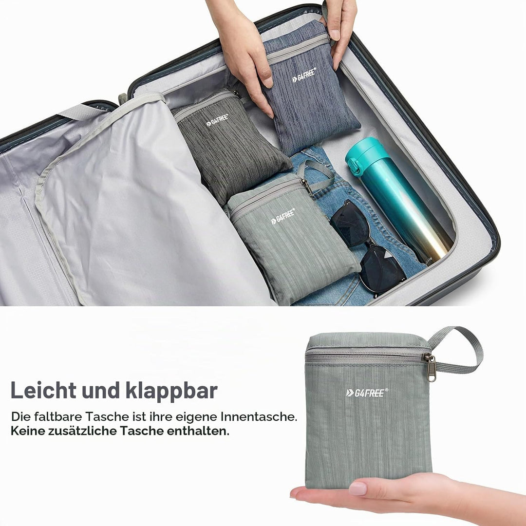 G4Free 10/15/20L Faltbarer Rucksack Klein, Wanderrucksack Leicht, Tagesrucksack Damen Herren für Wan