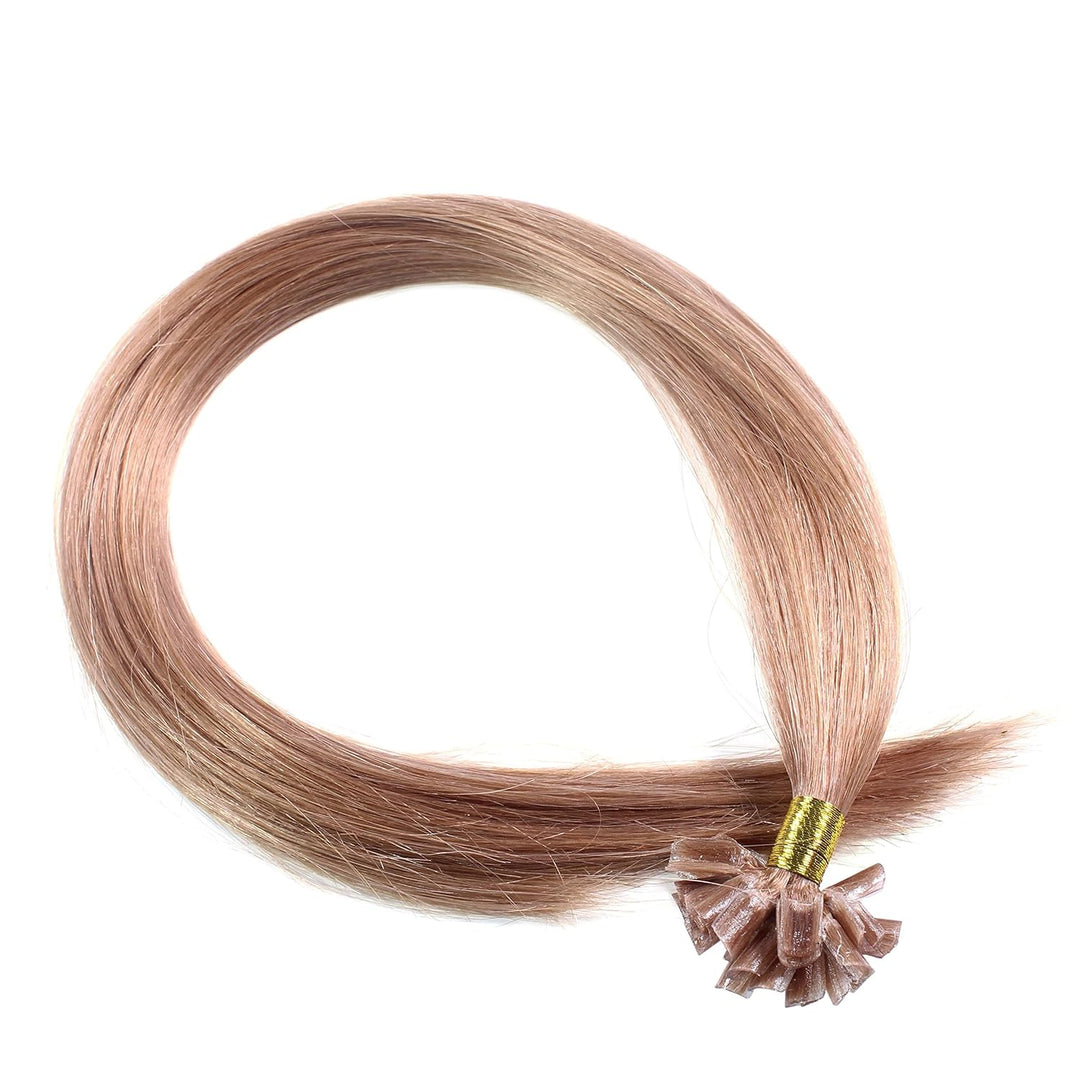 hair2heart Premium Extensions Echthaar Bondings glatt - 50 Strähnen 1 g 60cm 8/01 hellblond natur-as