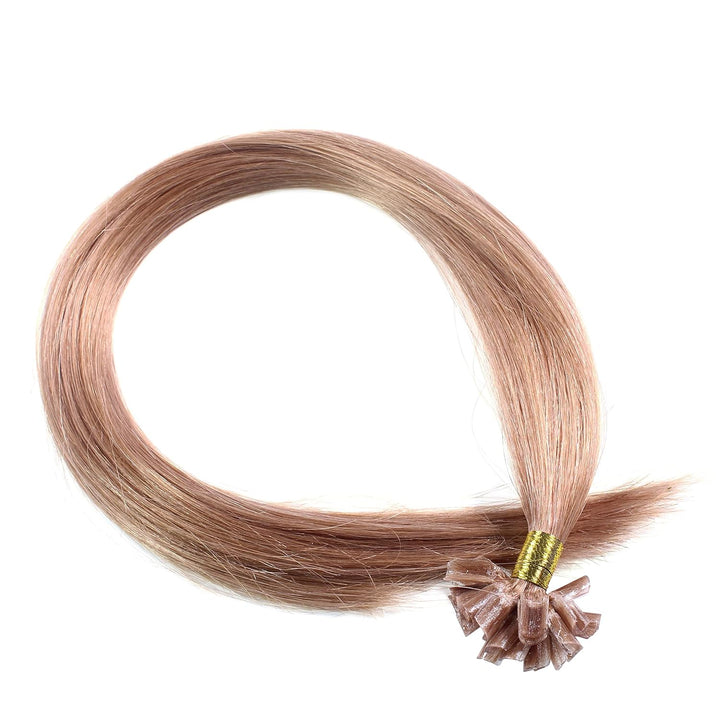 hair2heart Premium Extensions Echthaar Bondings glatt - 50 Strähnen 1 g 60cm 8/01 hellblond natur-as
