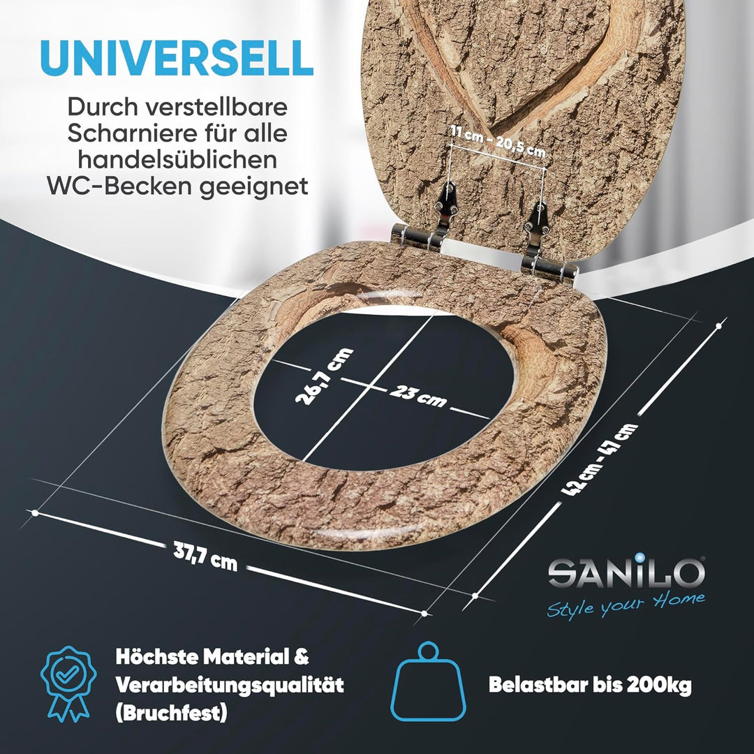 Sanilo WC Sitz mit Absenkautomatik, viele schöne Holz Toilettendeckel zur Auswahl, hochwertige und s