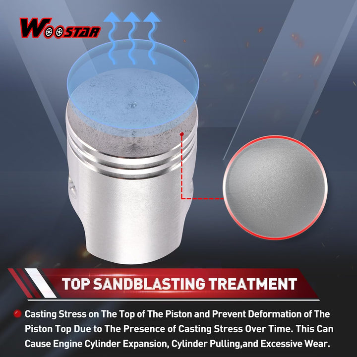 WOOSTAR 40mm Kolbenring Ersatz für 2 Takt 49ccm 50ccm 1994-2015 PW50 Y-Zinger Jog Moped Roller Dirt