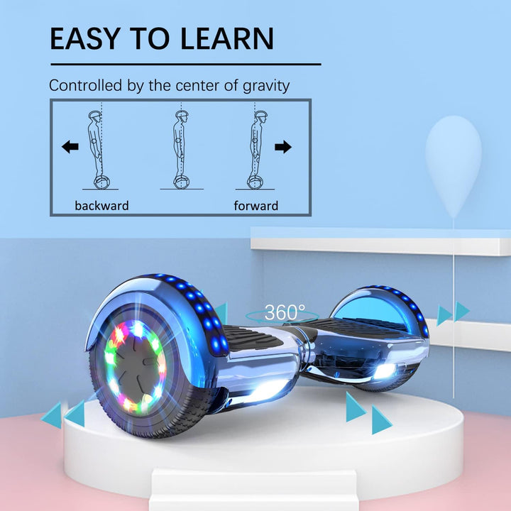 RCB Hoverboards mit Sitz Hoverkart komplett für Kinder, Skateboard mit Set, Hoverboards mit LED Lich