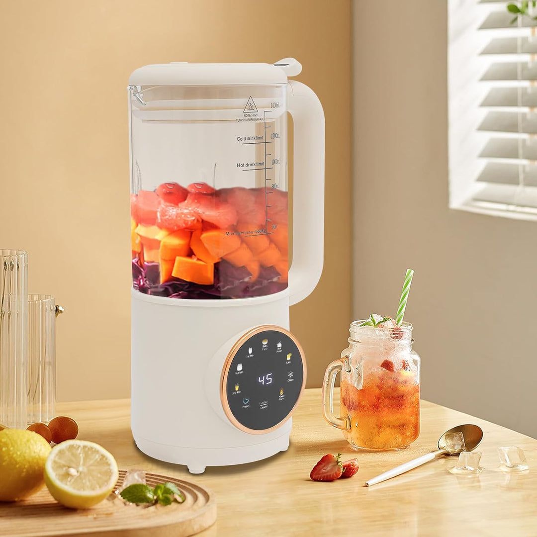 600-W-Vollautomatischer Sojamilchbereiter, 1,4-l-Nussmilchbereiter, Touchscreen-Entsafter mit LED-An