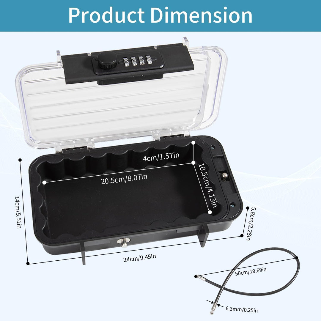 Tragbarer Tresor mit Zahelncode, Wasserdichte Mini Tresor Zahlenschloss Reise-Safe-Box mit Anti-Dieb