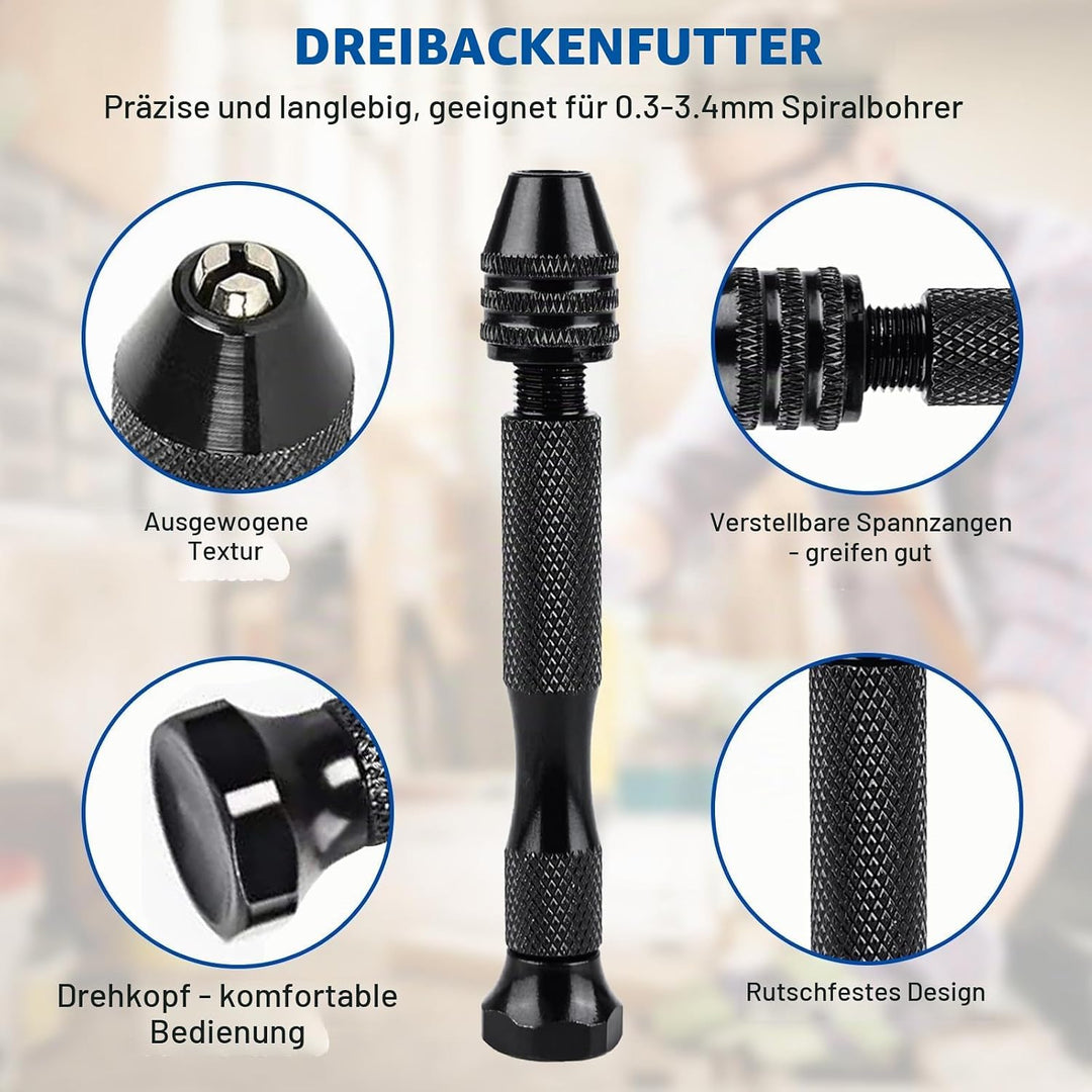 62 Pcs Handbohrer Set Mit 48 Stück Spiralbohrer Bits, Handbohrmaschine, 10 Mini Bohrer Set, Mini Boh
