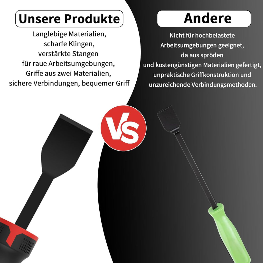 4 Stück Dichtungsschaber, Schaber Werkzeug, Carbon-Automobil-Schaber-Set mit Metall Schlagköpfen, 23