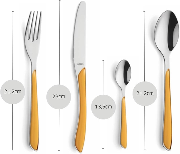 Kuppels Prisma Besteck Set für 6 Personen aus Edelstahl poliert | Besteckset 24-teilig | Hochwertige