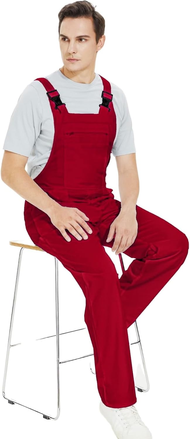 WORK IDEA Arbeits-Latzhose für Männer Multi Pocket Technology Herren Arbeitslatzhose XXL Rot, XXL Ro