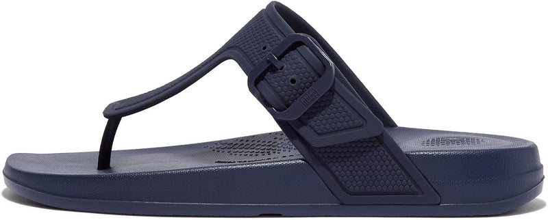 Fitflop Damen Iqushion Zehensteg Flache Sandale 38 EU Midnight Navy Marineblau, 38 EU Midnight Navy