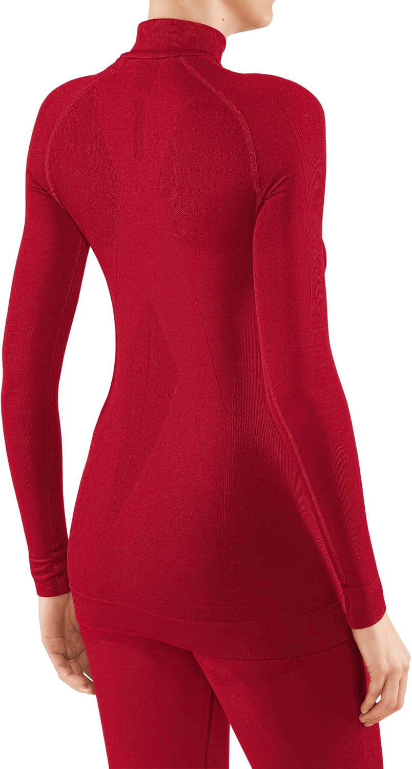 FALKE Damen Maximum Warm High Zip Neck Funktionsshirt Langarm schnelltrocknendes atmungsaktives nach