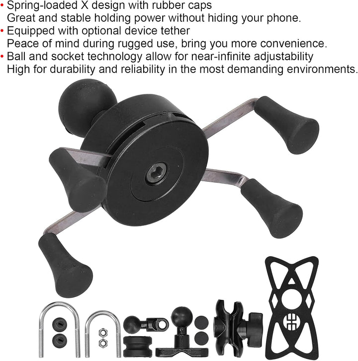 Yctze Motorrad Handyhalter, Handyhalter Kunststoff Metall X-Grip Lenkerhalterung Modifikation Univer