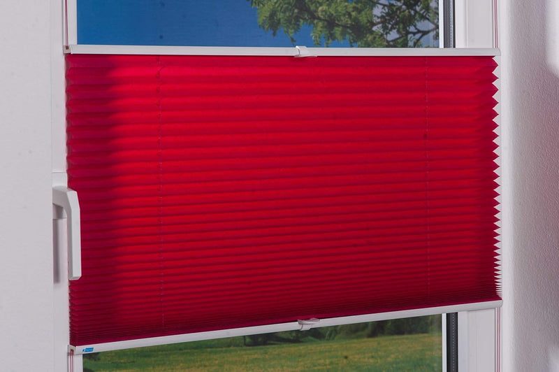 K-home Klemmfix-Plissee Fuchsia 90 x 130 cm (B x L) Lichtschutz +++ Moderne Crushed Optik +++ 90 x 1
