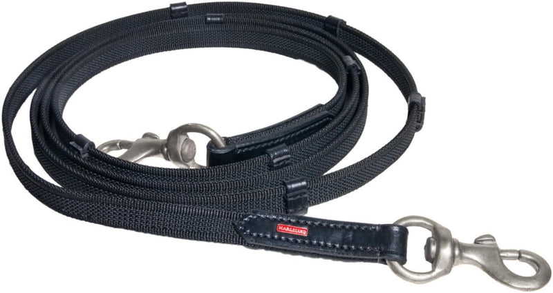 Karlslund Zügel Supergrip Rubber Reins, Black Chrome, k382-bla-chr