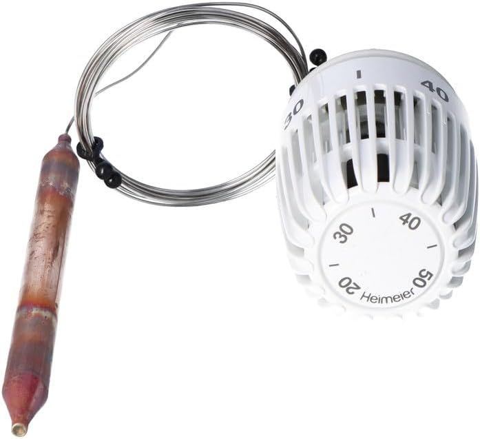 Heimeier Thermostat-Kopf mit Wärmeleitsockel und Spiralfeder, 20 -50 Grad 2m 6402-00.500