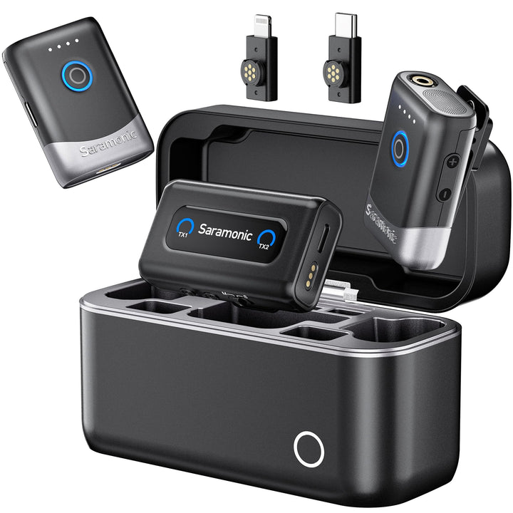 Saramonic Mix Kabelloses Lavalier-Mikrofon Handy, 200M, Lightning USB-C Mikrofon für iPhone 7-17 Ser