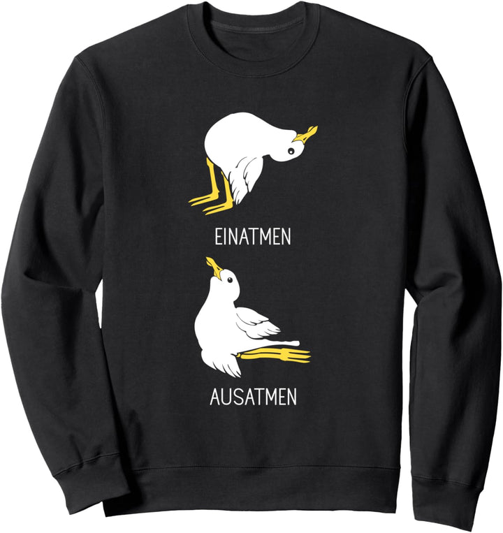 Yogalehrer Meditation Damen - Einatmen Ausatmen Möwen Yoga Sweatshirt