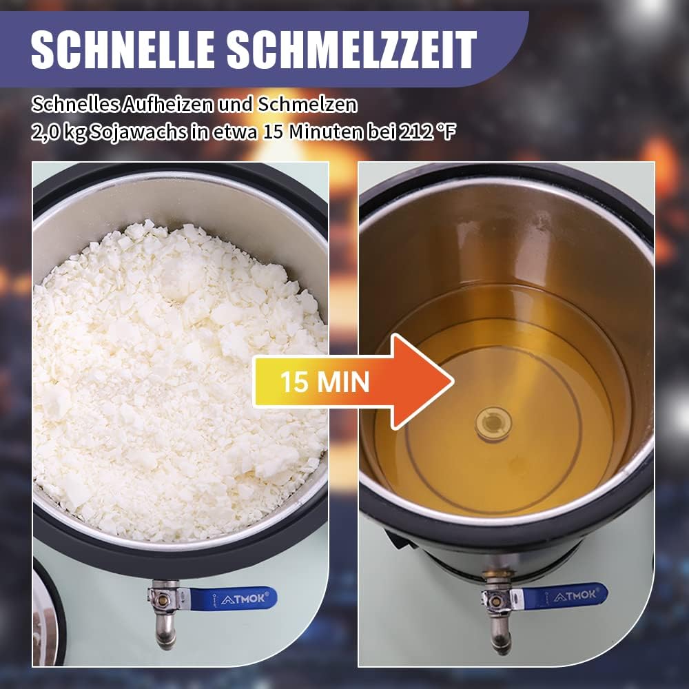 TOAUTO WMF-5L Kerzenherstellung Kit, DIY Kerzen Selber Machen Set Inklusive Docht, wachsschmelzer, D