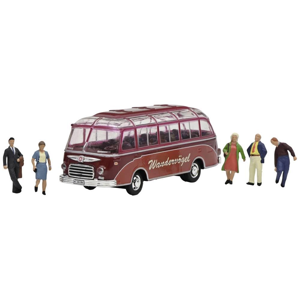 Schuco 452669200 H0 Bus Modell Setra S6 Wandervögel mit 5 Figuren