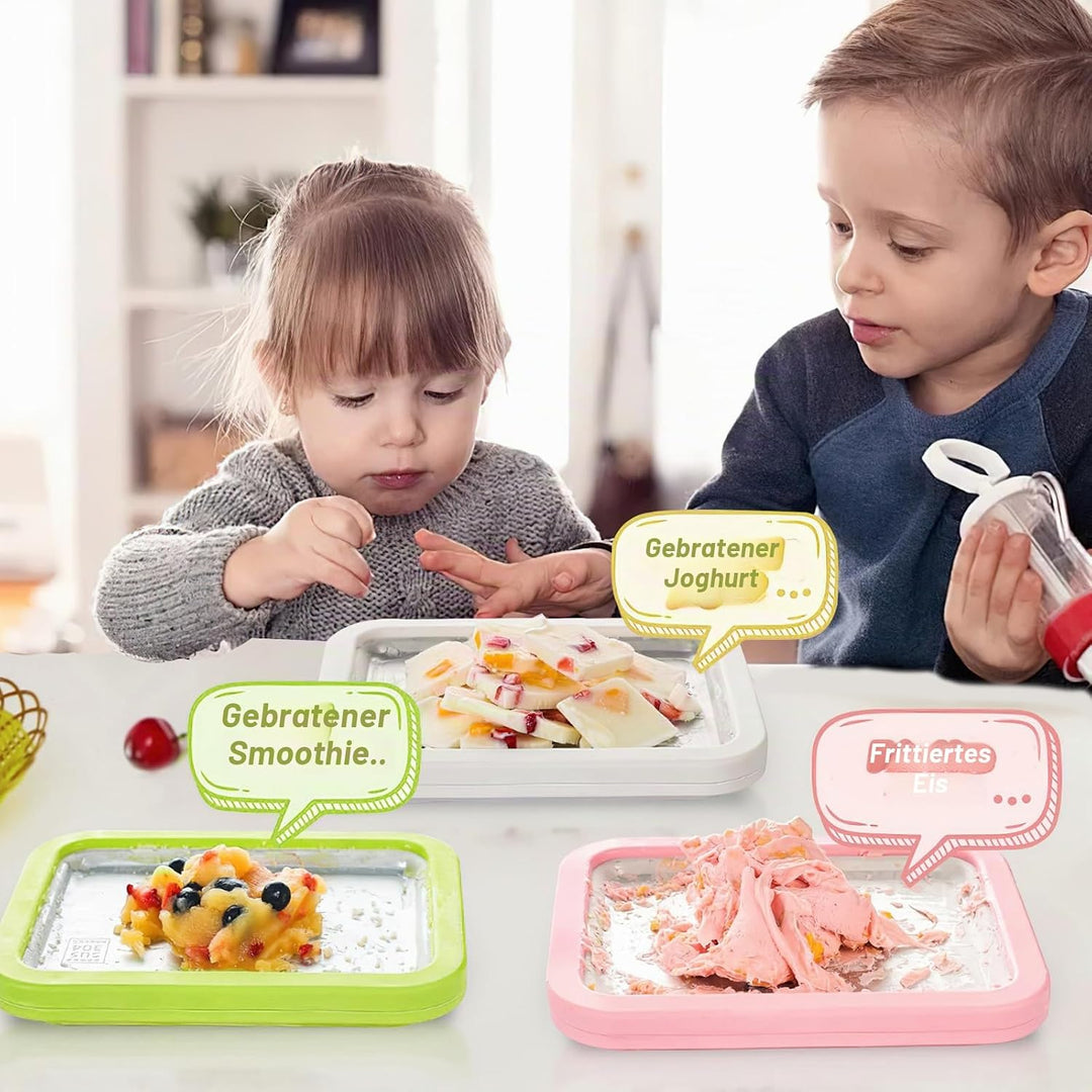Eisplatte zum Eis Machen, Kommt mit 2 Spateln Ice Cream Machine, Ice Rolls Maschine, Eisenrollmaschi