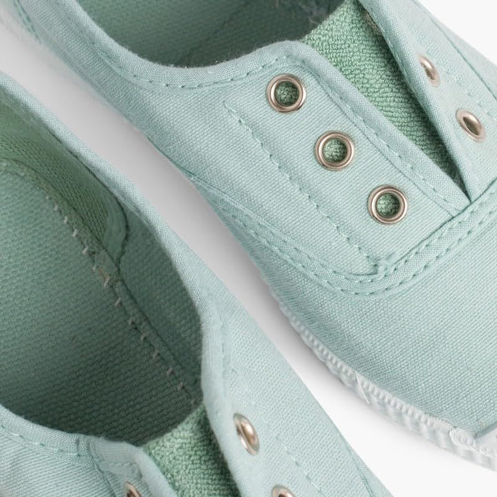 Pisamonas Leinwand-Sneakers Ohne Schnürsenkel Mit Gummispitze Aquamarin 21 EU, Aquamarin 21 EU