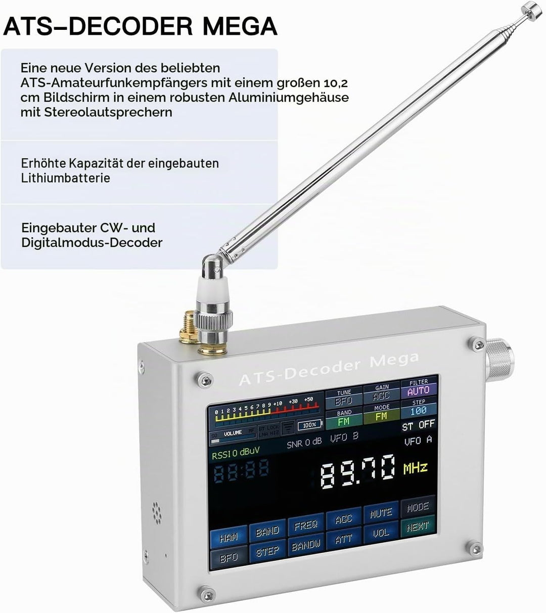 ATS-Decoder Mega SDR Radio AM FM SYNC SSB CW DIGI Empfänger Verbessert Version von ATS25 max-Decoder
