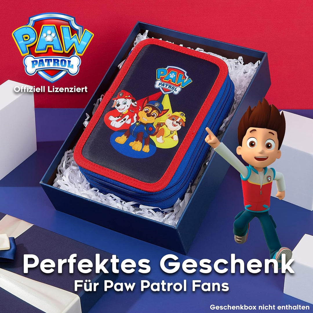 PAW PATROL Federmäppchen Gross Etui Stifte Jungen und Mädchen Stifte Kinder Gefüllt Federmappe Schul