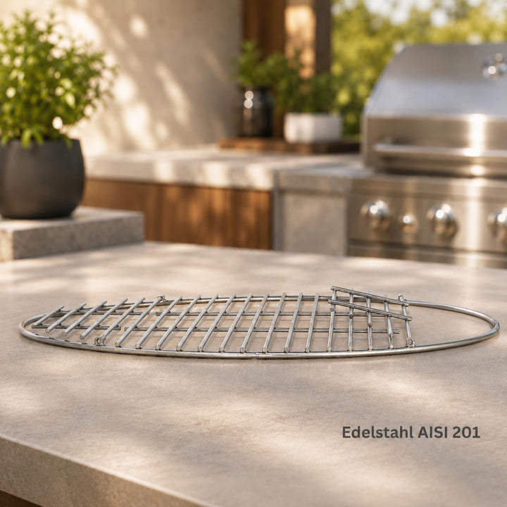 Grillrost Edelstahl Rostauflage klappbar Rostfrei von Brandsseller Rund Ø 54,5 cm für Weber 57 cm ge