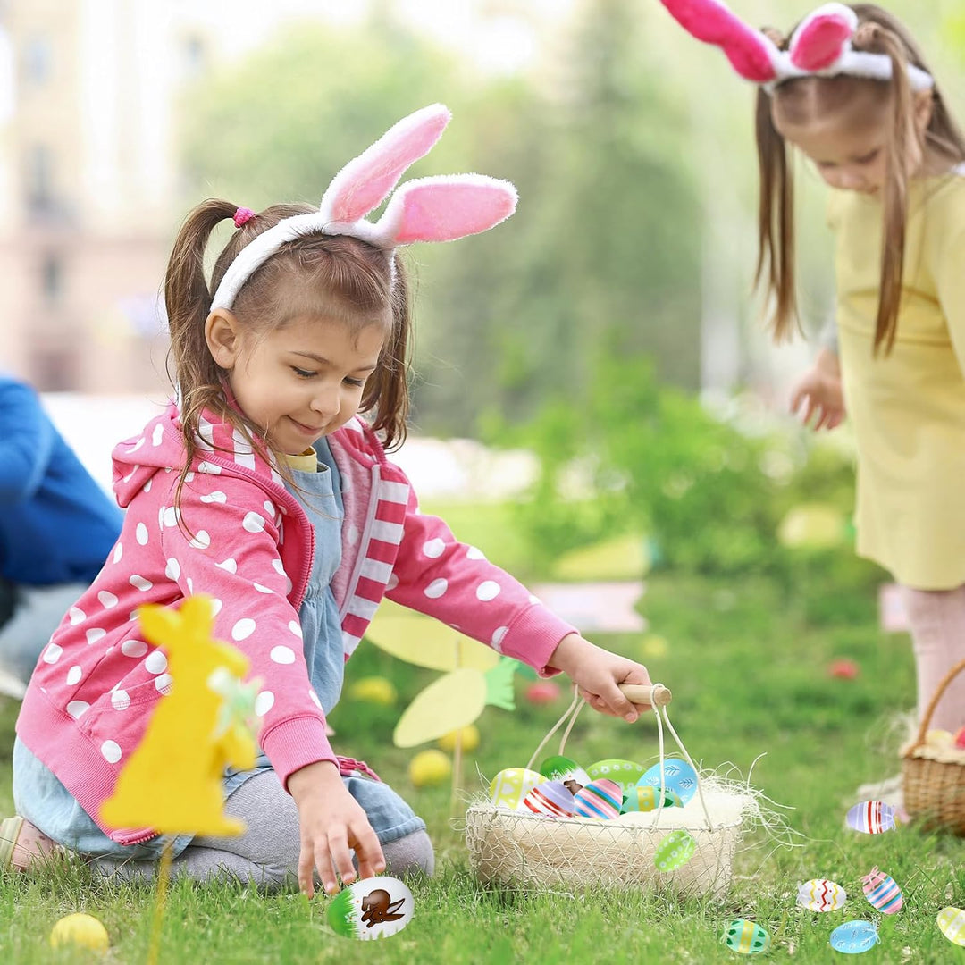 Ruibinlee 40 Stück Ostereier zum Aufhängen,Bunte Ostereier Plastik,Hängdeko für Ostern,Plastik Eier