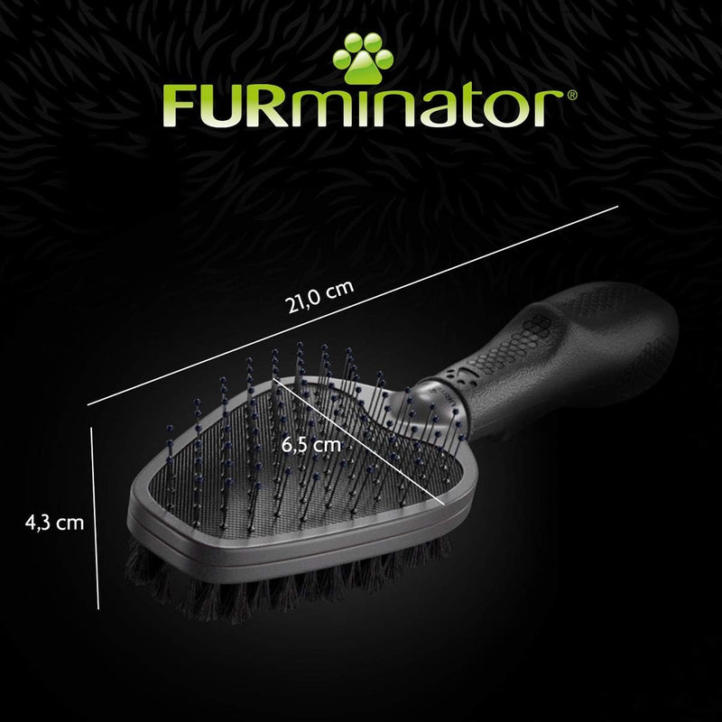 FURminator Doppelbürste für Hunde und Katzen - Fellpflege 2in1-Bürste zur Entfernung von Knoten, los
