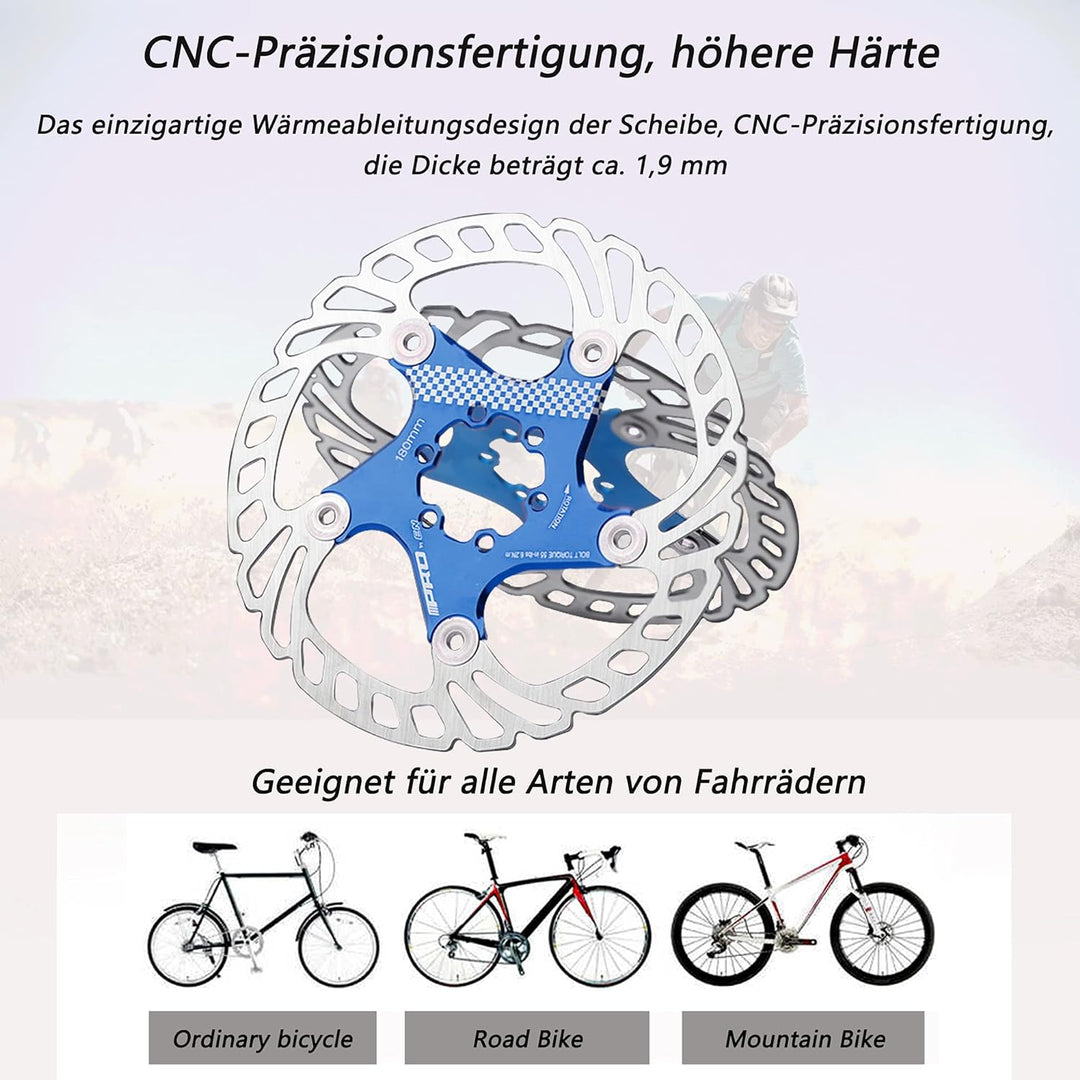 Fahrradscheibe Bremsscheibe, 203mm Fahrradbremsscheibe Mountainbike Schwimmbremse Scheiben Center Lo