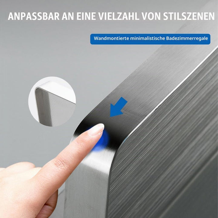 Duschablage Ohne Bohren,Gebürstet Duschregal Edelstahl mit Extra Ablaufrillen,Selbstklebendes Badezi