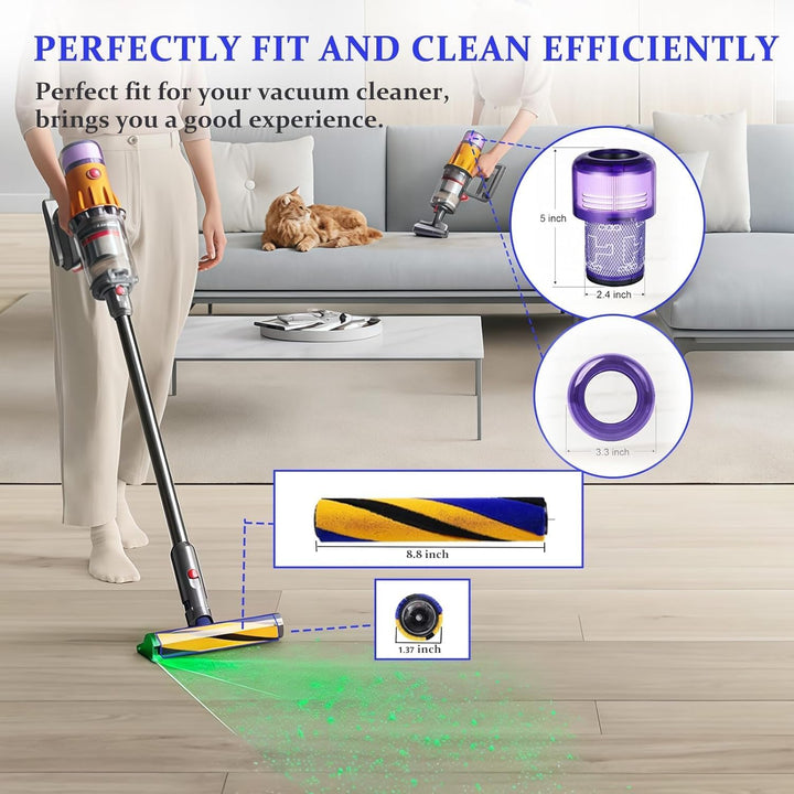 V12 Bürste für Dyson V12 Detect Slim Absolute Bürstenwalze Bürsten, Staubsauger Rolle Ersatzteile, B