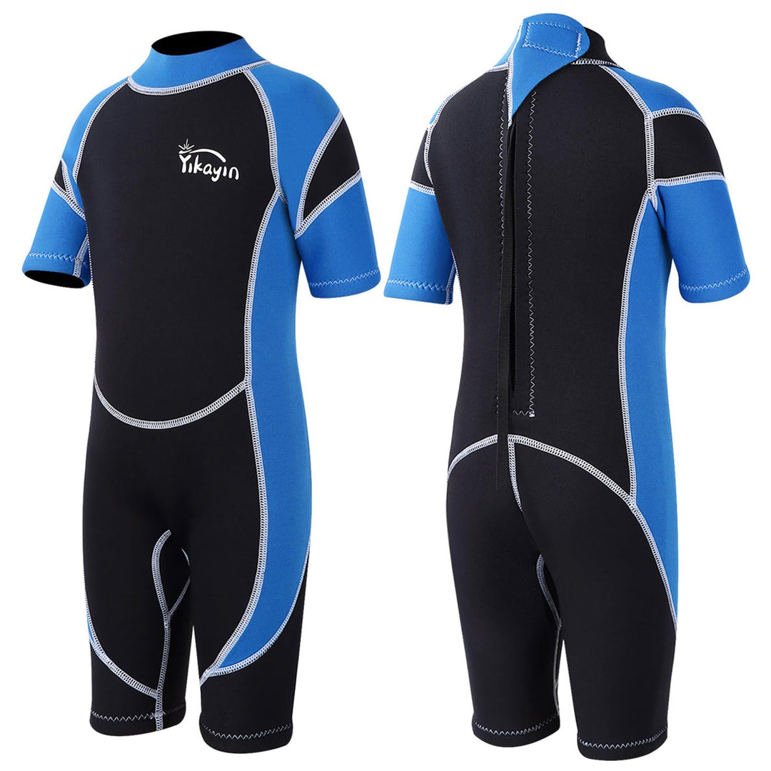 Yikayin Neoprenanzug Kinder Kurz, 2.5mm Neopren Shorty für Jungen Mädchen, Thermo UV Schwimmanzug Rü