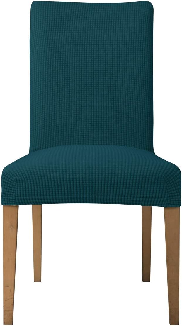 EBETA E Stuhlhussen 6 Stück, Elastische Stuhlbezug, Stretchhusse Stuhlüberzug Jacquard Hussen für Ho