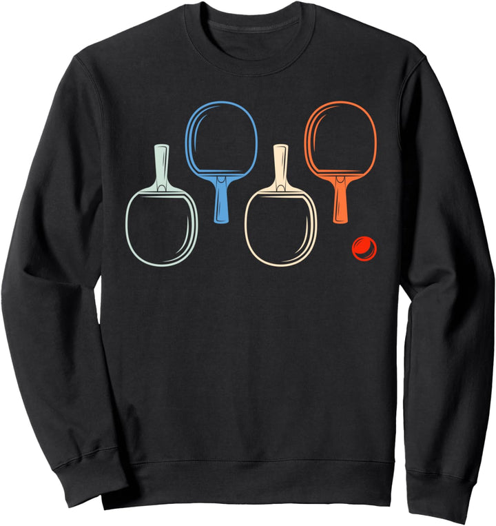 Retro Tischtennis und Ping Pong Spieler Sweatshirt