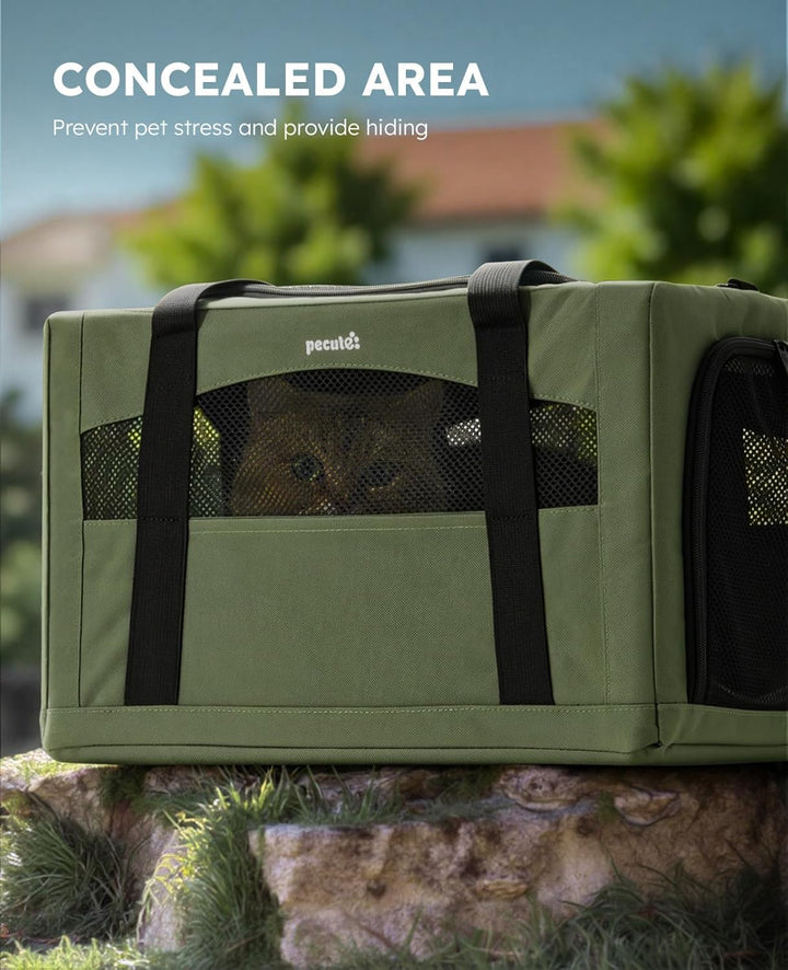 pecute Katzentasche Transporttasche Stabiler Halt Haustier Tragetasche, Transportbox Katze Leicht, F